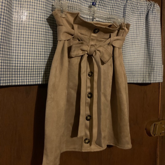 Cute Khaki Belted Miniskirt Size XL New in Bag - Picture 11 of 16